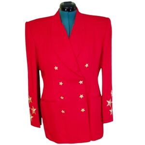 Vintage Cache Red 2 piece Pantsuit Size 13/14